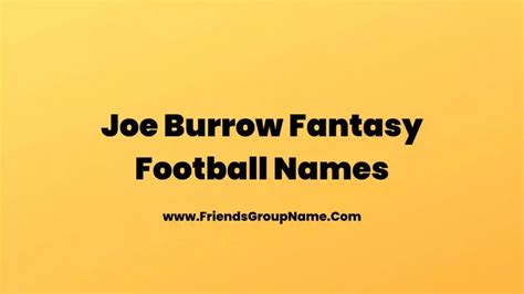 fantasy football names burrow|lsu fantasy football names.